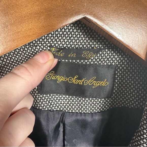 Giorgio Sant’Angelo Vintage Double-Breasted Long Line Pure Wool Blazer Size 8 - Picture 6 of 15